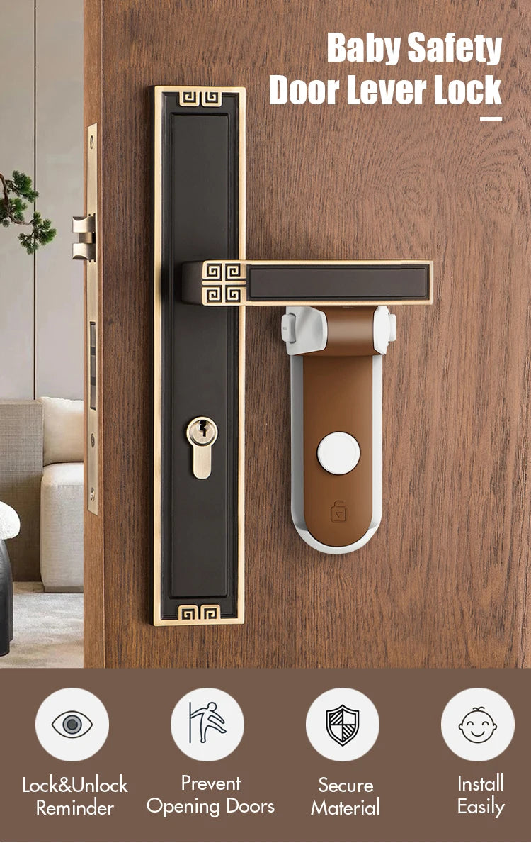SecureGuard™ Door Lever Lock security – Child, Pet & Home Hotel Safety bad person