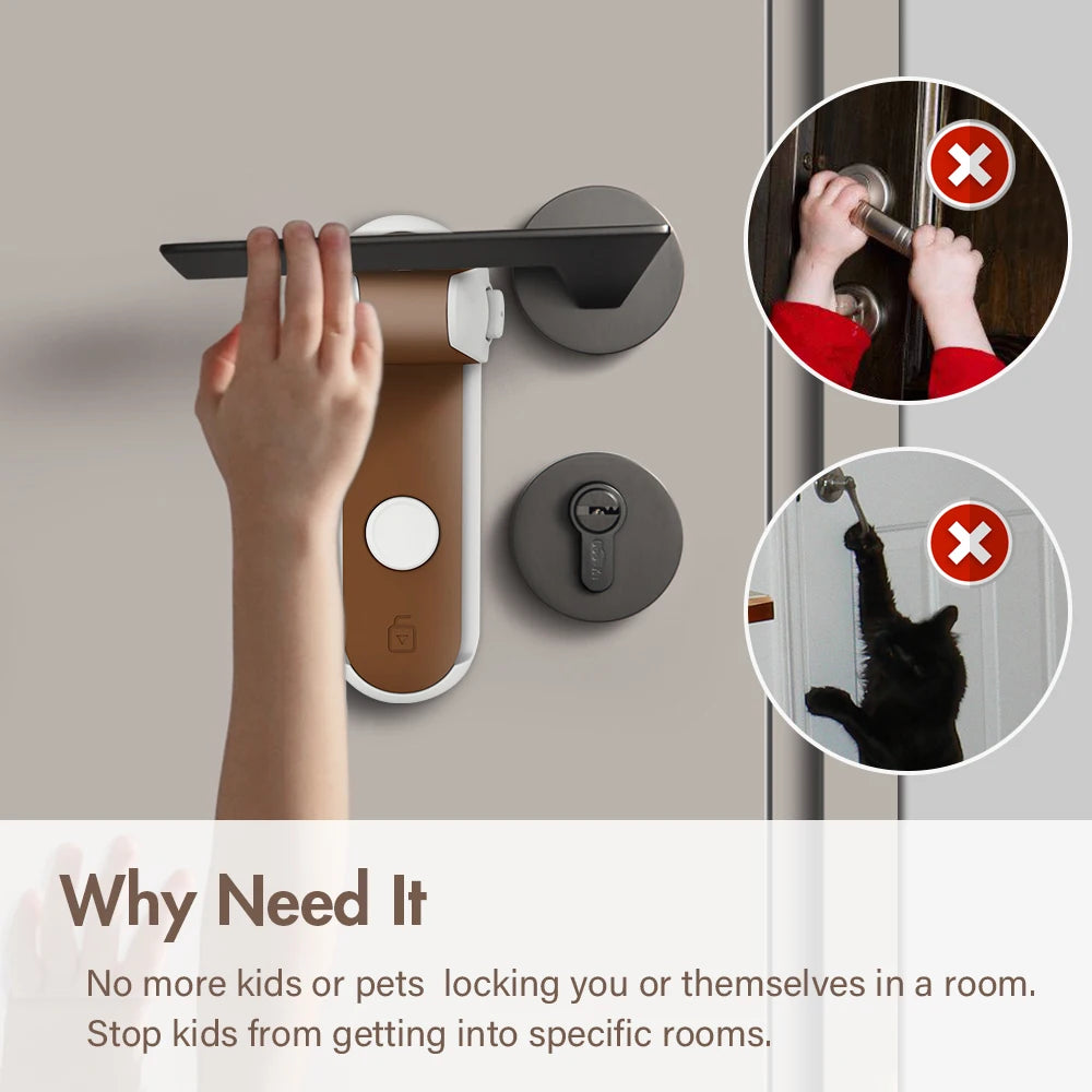 SecureGuard™ Door Lever Lock security – Child, Pet & Home Hotel Safety bad person