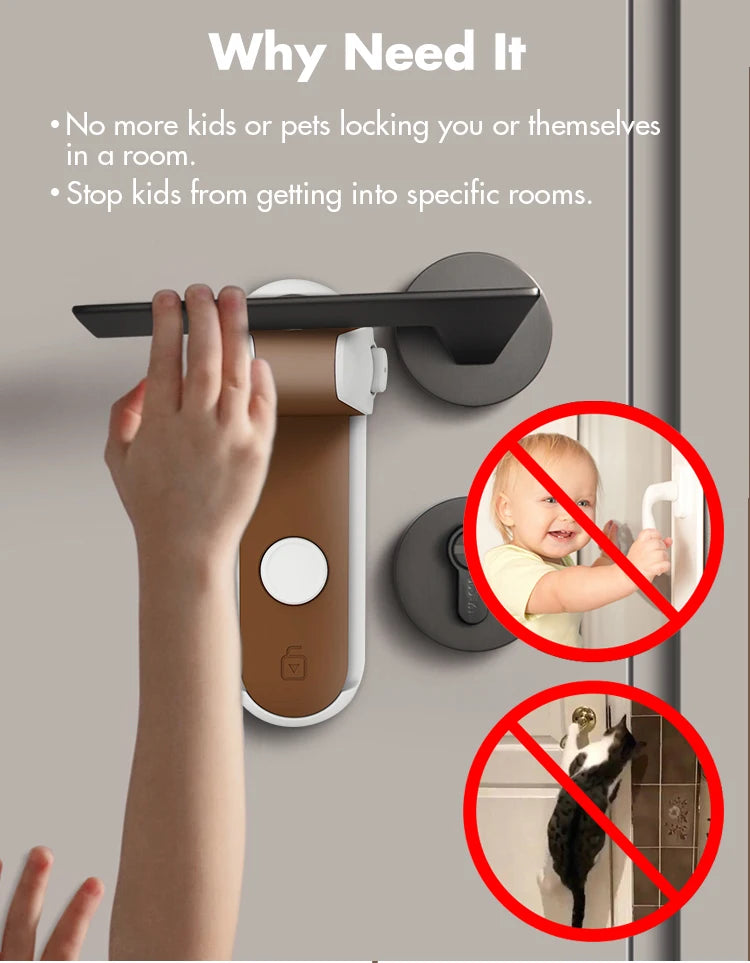 SecureGuard™ Door Lever Lock security – Child, Pet & Home Hotel Safety bad person