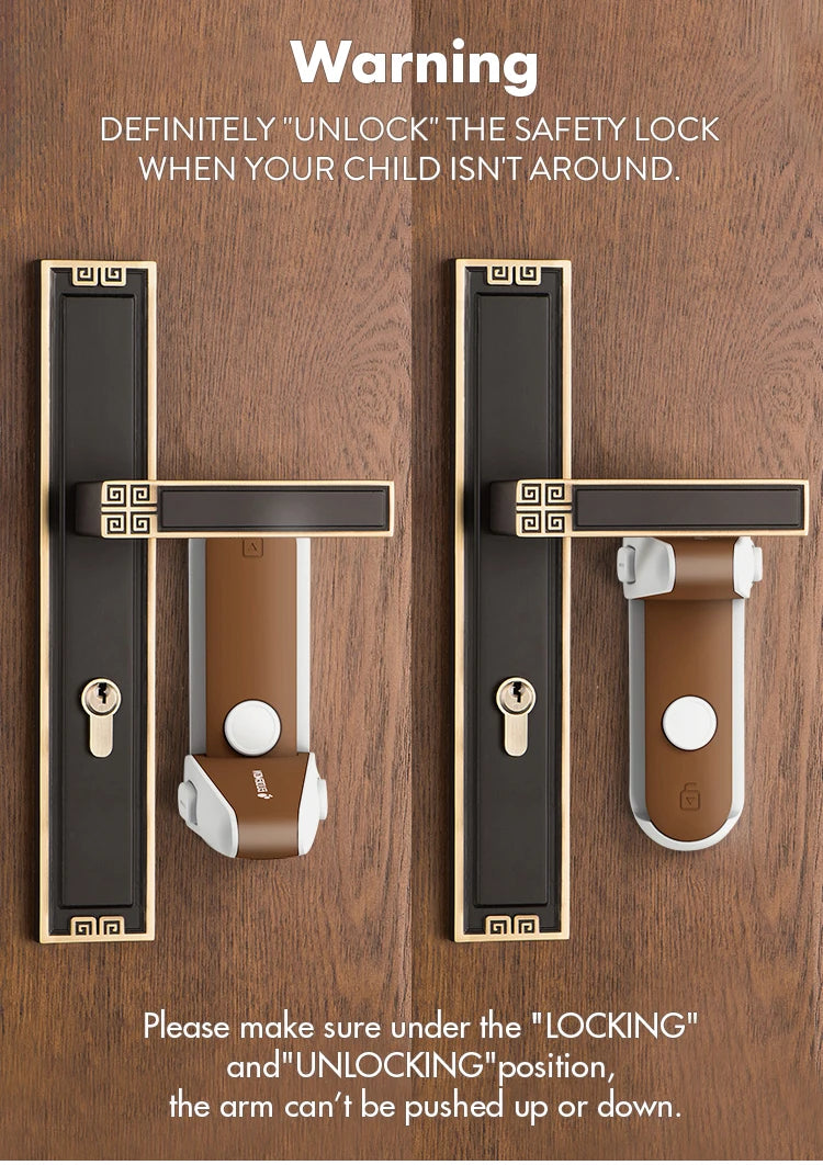 SecureGuard™ Door Lever Lock security – Child, Pet & Home Hotel Safety bad person